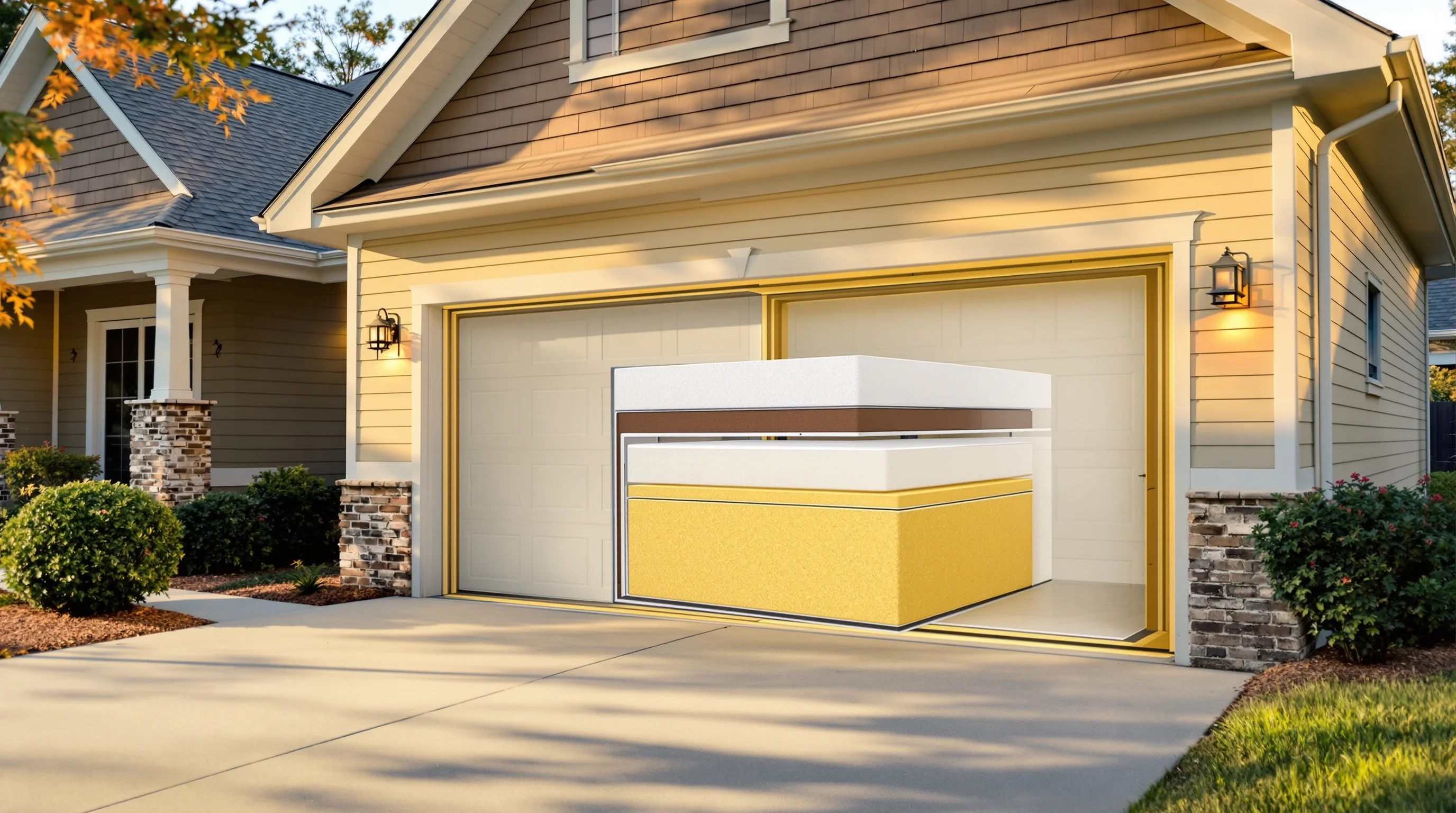 Insulated garage door on a South Carolina home