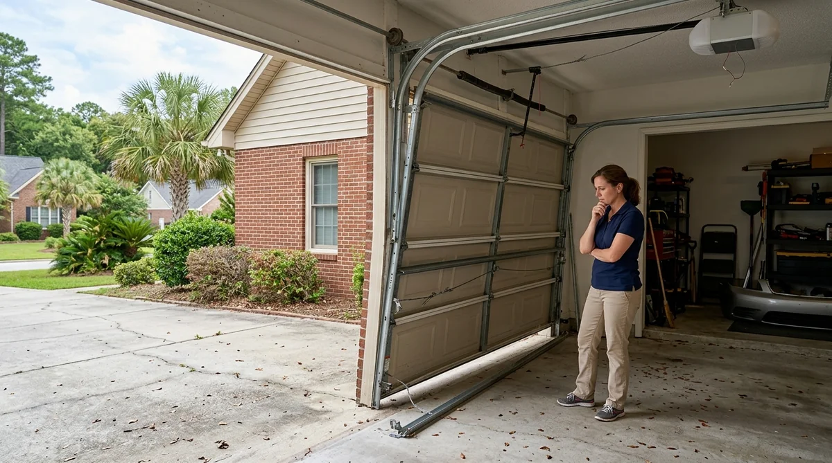 Noisy garage door requiring repair in Springfield SC