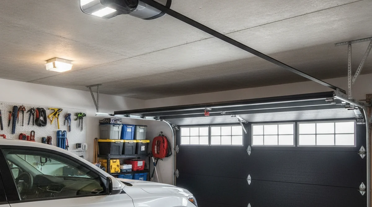 Modern garage door opener motor in Bamberg SC garage
