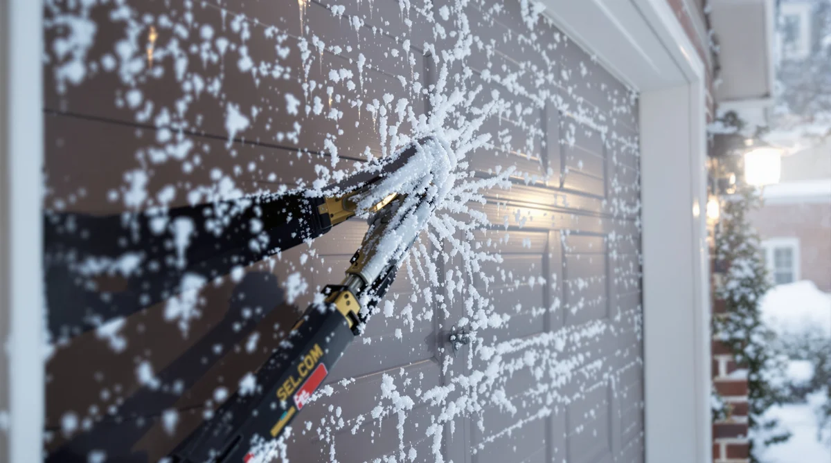 Frozen garage door in cold weather Sumter SC